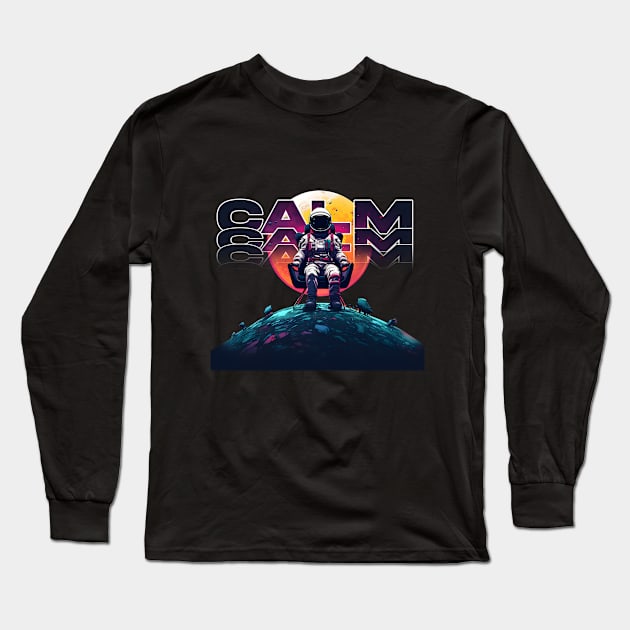 Stay Calm space man |  nasa Classic Long Sleeve T-Shirt by A Floral Letter Capital letter A | Monogram, Sticker